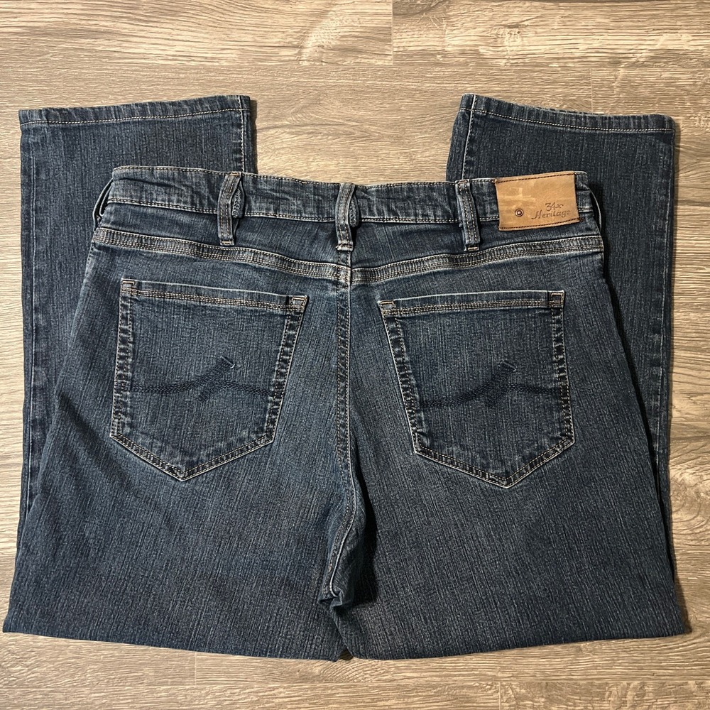 34 Heritage Charisma Dark Wash Straight Leg‎ Stretch Blue Jeans Size 38x26 - Picture 3 of 11